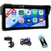 CAMECHO [2025] CAMECHO Senza Fili Carplay 8.1 Pollice Moto Schermata con Android Auto IP68 impermeabile, Touchscreen Navigatore con Bluetooth Airplay Android Cast EQ Suono Ampia Adattabilità +1600 * 600 HD