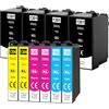 Yowell 10x Cartucce Compatibili con Epson T1301 T1302 T1303 T1304 | per Workforce WF-3520 WF-7525 WF-7015 Stylus SX525WD SX535WD SX620FW Office B42WD BX925FWD BX635FWD