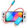 APKLVSR 4 K @ 144 Hz USB C to HDMI Cable Dock alternativa compatibile con Nintendo Switch/Switch OLED, Steam Deck & ROG Ally, 2 m USB-C HDMI Adapter with 100 W PD Charging for TV Screen Mirroring, Blu