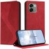 Mo-Somnus Cover per OPPO A6C/A6/A6S 5G/A6T/A6T Pro 4G/A6X, Custodia OPPO A6 Portafoglio, Cover Protettiva Libro Antiurto Case Flip Wallet Custodia Pelle PU con [3 Slot per Schede] [Magnetica] (Rosso)