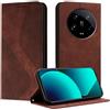 Mo-Somnus Cover per Xiaomi mi 14 Ultra, Custodia mi 14 Ultra Portafoglio, Cover Protettiva Libro Antiurto Case Flip Wallet Custodia Pelle PU con [3 Slot per Schede] [Magnetica] (Marrone)