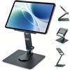 BORDRISE Supporto per tablet stabile, supporto per tablet, girevole a 360°, regolabile in altezza, in alluminio, pieghevole, per cucina, letto, ufficio, supporto da scrivania universale per Pad Pro 13/11, Tabl