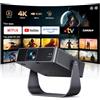 PUTRIMS Proiettore Portatile WiFi Bluetooth Auto Focus, 1080P Nativo, Videoproiettore per casa (Grigio antracite)