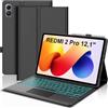 Occtingkind Per Redmi Pad 2 Pro 12,1 Cover Tastiera con RGB & TP Italiana | Con Retroilluminazione 7 Colori & Touchpad - Premium per la produttività, Tastiera per Redmi Pad 2 Pro Nero