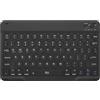 Rii Tastiera Bluetooth RK302 ultra-sottile, tastiera wireless ergonomica ricaricabile per Windows, Mac, Android, Linux, Smart TV, nero