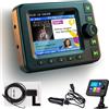 Techschermo Adattatore DAB DAB+ per autoradio con Bluetooth, trasmettitore FM | Adattatore DAB Plus per auto, ingresso e uscita AUX, antenna ad alta sensibilità, chiamate in vivavoce, display da 2,8