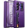 Vihibii Cover Portafoglio per Samsung Galaxy Z Fold 8 Ultra, Viola Scuro | Porta Carte, Protezione Cerniera, Copertura Obiettivo Scorrevole, Protezione Schermo, Rigida, Antiscivolo, Robusta