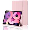 Palkitsee Custodia Cover per iPad (A16) 11 Generazione 11 Pollici 2025/iPad 10 Generazione 2022 iPad 10,9 con portapenne, Cover Tablet Sottile con Retro in Morbido TPU con Auto Svegliati/Sonno, Rosa