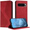 Mo-Somnus Cover per Google Pixel 9 Pro XL/10 Pro XL, Custodia Google 10 Pro XL Portafoglio, Cover Protettiva Libro Antiurto Case Flip Wallet Pelle PU con [3 Slot per Schede] [Magnetica] (Rosso)