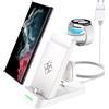 SPGUARD 3 in 1 Wireless Charger Compatibile per Samsung Galaxy Z Fold 7/Flip 7/FE/S25/S24/Active Stazione di Ricarica per Galaxy Watch Ultra 2025/Watch 8/7/6/5/Buds 3 Tipo C Dispositivi Multipli