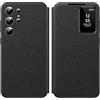 Nshkeji Cover per Samsung Galaxy S24 Ultra Intelligente in Pelle [Smart View] Custodia Galaxy S24 Ultra 5G Clear View Flip Pelle in Libro Portafoglio Flip, Carta Fessura, Wallet Custodie S View, Noir