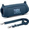Khanka Custodia in Silicone per JBL Flip 7 con Cinturino Staccabile,Blu | Per Altoparlante JBL Flip 7, Custodia Morbida Flessibile in Silicone, Cinturino Staccabile Incluso, Altoparlante Non Incluso