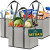Norggo Borsa Spesa Pieghevole con Base Rigida, Set 3 - Borsa Mare Grande