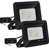 Mille Lucciole YCZM Faretto LED da Esterno 20W,Faro LED Esterno 24 leds 6500K Bianco Freddo 2000LM,Faretti LED Esterno Impermeabile IP65,Faretti Esterni adatto Giardino Terrazza Garage Patio【2 Pezzi Guscio Nero】