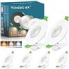 YindaLux Faretti Led da Incasso per Cartongesso, 7W 700LM IP65 Faretti LED Soffitto Dimmerabile, 2700K 4000K 6000K Regolabile Faretti da Incasso 220V Diametro Foro Ø60-75mm, Bianco, Set di 6