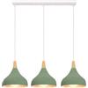 iDEGU 3 Luci Lampadario a Sospensione Retrò LED Lampada a Soffitto in Legna Metallo Moderna Lampada a Sospensione Stile Scandinavo Plafoniera per Sala da Pranzo Soggiorno Cucina (Rosso Lucido, Barra)