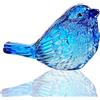 H&D HYALINE & DORA Statuette di uccelli in vetro blu Regali per gli amanti degli uccelli Donne in vetro di cristallo Figurine animali da collezione per la decorazione della mensola domestica