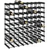 Mengtu Portavini da 72 Bottiglie Nero in Legno Massello di Pino, Portabottiglie Vino, Cantinetta Vino, Decorazione per la Casa Porta Bottiglie di Vino, Mobiletto Portavini Decor Mobili
