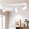 Gr4tec Faretto da Soffitto 3 Luci, Faretti da Parete Interno GU10, Bianco | Moderna Binario Faretti Orientabili, Lampadario da Soffitto Industriali per Cucina Soggiorno Camera da Letto, Senza Lampadine