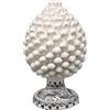 sicilia bedda - Pigna Siciliana con Piede Decorato - Modello Maioliche - Ceramica di Caltagirone (Altezza 32 x 18, Bianco)