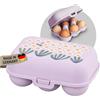 Koziol EGGS TO GO Eierbox per 6 uova, contenitore di conservazione con chiusura a clip, porta uova per frigorifero, cartone per uova in plastica, contenitore per uova, porta uova (6 uova, lavanda)