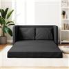 IKAYAA Divano Letto 2 posti Divano Letto Matrimoniale Divano Letto da Terra 2 in 1 Divani da Soggiorno-Nero-Tessuto