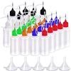 Gebildet Bottiglia di Applicatore di Precisione, 30pcs 10ml Bottiglie Traslucide e 30pcs Punte Colorate, Forniti con 5Mini Imbuto per Fai Da Te Quilling Artigianato, Pittura Acrilica