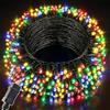 Meision Luci di Natale da Esterno 10M/100 LEDs Catena Luminosa Esterno mit 8 Modalità, IP44 Impermeabile, Timer und Funzione di Memoria, Natale Decorazioni per Giardino, Matrimonio, Festa, Colorato