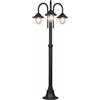 TEKHOME Lampione da Giardino 3 Luci E27 IP54, Lampada da Esterno Stile Classico, Palo Luce per Viale Parco Cortile, Nero/Bianco - PT-03 (NERO)