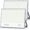 TOPAUBUB Faretto LED da Esterno 300W, Fari a LED da Esterno 30000LM 6500K Bianco Freddo Impermeabile IP67 per Faro Giardino(2 Pezzi)