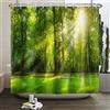 SDOTPMT 120x180cm Green Forest Shower Curtain Dritto Alti Alberi Sunshine Paesaggio Naturale Attraente Tenda esterna del bagno di paesaggio della primavera per la decorazione del bagno con i ganci