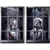 AMSNINK 80 x 120 cm, decorazione per finestra di Halloween, immagini di horror di Halloween, decorazione per finestra, riutilizzabile, adatta per la decorazione di finestre, porte o pareti, anche come