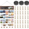 GBKDQQ Cornice per foto collage: tenda fotografica con 30 clip in legno, cornice portafoto in legno per appendere foto, foto ghirlanda, filo fotografico, foto tenda da appendere, cornice per foto in legno