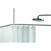 Spirella, Bastone angolare per Tenda Doccia da Fissare in Acciaio Inox, Modello Slim, Supporto a soffitto e Anelli per Tende Inclusi, Adatto a Tutte Le Tende, 170x75 cm, Cromo