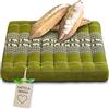 livasia cuscino coprisedia grande - 50x50x6cm - cuscino per pavimento indoor/outdoor, cuscino meditazione yoga, mobili in pallet, cuscino impunturato per sedia e panchina (Verde/Elefanti)