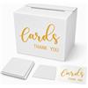 HYZYWON Scatola per votazioni, scatola per raccolta schede, urna per voti, scatola per donazioni, cassetta per suggerimenti, scatola per offerte - 21 × 21 × 21 cm，cards+thank you