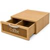 Generico Cassetto Porta Cialde Caffè in Legno Scuro Coffee 2 Scomparti 30x20x10 cm