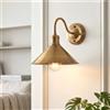 Homin GmbH Homin Applique vintage in stile industriale con paralume conico da 22 cm attacco E27 per l'arredamento della casa, comodino in camera da letto, soggiorno e ingresso (Ottone giallo)