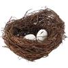 zalati Nido di Uccelli Artificiale, Nido di Uccelli simulato con 2 Uova finte, Artigianato Fatto a Mano per la Decorazione di Pasqua, Giardino, Cortile, casa e Feste - 10 cm