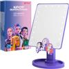 Get Trend KPop Demon Hunters Specchio Trucco con Luci LED Touch, Huntrix Specchio da Tavolo Portatile a Batteria e USB, Specchiera Trucco Inclinabile con Base, Regalo Ragazza Make Up