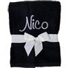 KIDDI-MEDIA Asciugamano da doccia con ricamo personalizzato come nome/diverse misure e colori, 500 g/m², 100% spugna di cotone (nero, 70 x 140 cm)