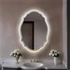 ZCFXIFGF Specchio LED Specchio da Bagno Francese Specchio da Parete Barocco dimmerabile a 3 Colori Specchio da toeletta Irregolare Specchio Decorativo Antico Dorato con Interruttore Touch (Champagne