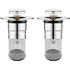 DmDoyy 2 Pezzi Tappo Lavandino Bagno Universale Pop Up Con Filtro Antiodore, Tappo Di Scarico in Acciaio Inossidabile Per Lavabo Da 34-40mm, Bidet, Cucina Installazione Rapida E Design Rimovibile