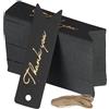 PTJJXA 100 Pcs Bigliettini Bomboniere, 7x2cm, Etichette Regalo Piccole con 20m Corda, Etichette Carta Kraft Personalizzabili, Cartellini Prezzi, Cartoncini Bomboniere Feste Compleanno, 300gsm (Nero)