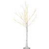 HOMCOM Albero di Natale Bianco Luci LED 8 Rami Artificiale 17x17x120 cm | per Interni ed Esterni, Albero di Natale Artificiale, in PP e Metallo