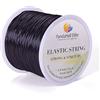 PH PandaHall 60m Filo Elastico per Braccialetti 0.8mm Nero Filo per Gioielli Cordino Elastico per Creazione di Gioielli Collana Bracciale Artigianato Fai Da Te