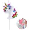 EAKE Candela di compleanno con unicorno 4, numero 4 con colori arcobaleno vivaci, atossica, senza fumo, lunga combustione