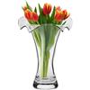 KROSNO Vaso per Fiori in vetro, 27 cm, Fatto a mano, Collezione Wave | Vaso alto chiaro per rose, bouquet, orchidee, Decorazione, Casa, Cristallo senza piombo, Cristalleria eleganti, Idea regalo