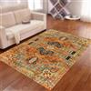 Generic Tappeto vintage floreale per soggiorno, 90 x 150 cm, arancione, arancione bruciato, ocra, giallo, verde scuro, blu, tradizionale, motivi orientali, tappeti per la decorazione della casa