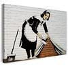 Printed Paintings Stampa su Tela (120x80cm): Banksy - Donna di Pulizia ritorna sporcizia sotto la